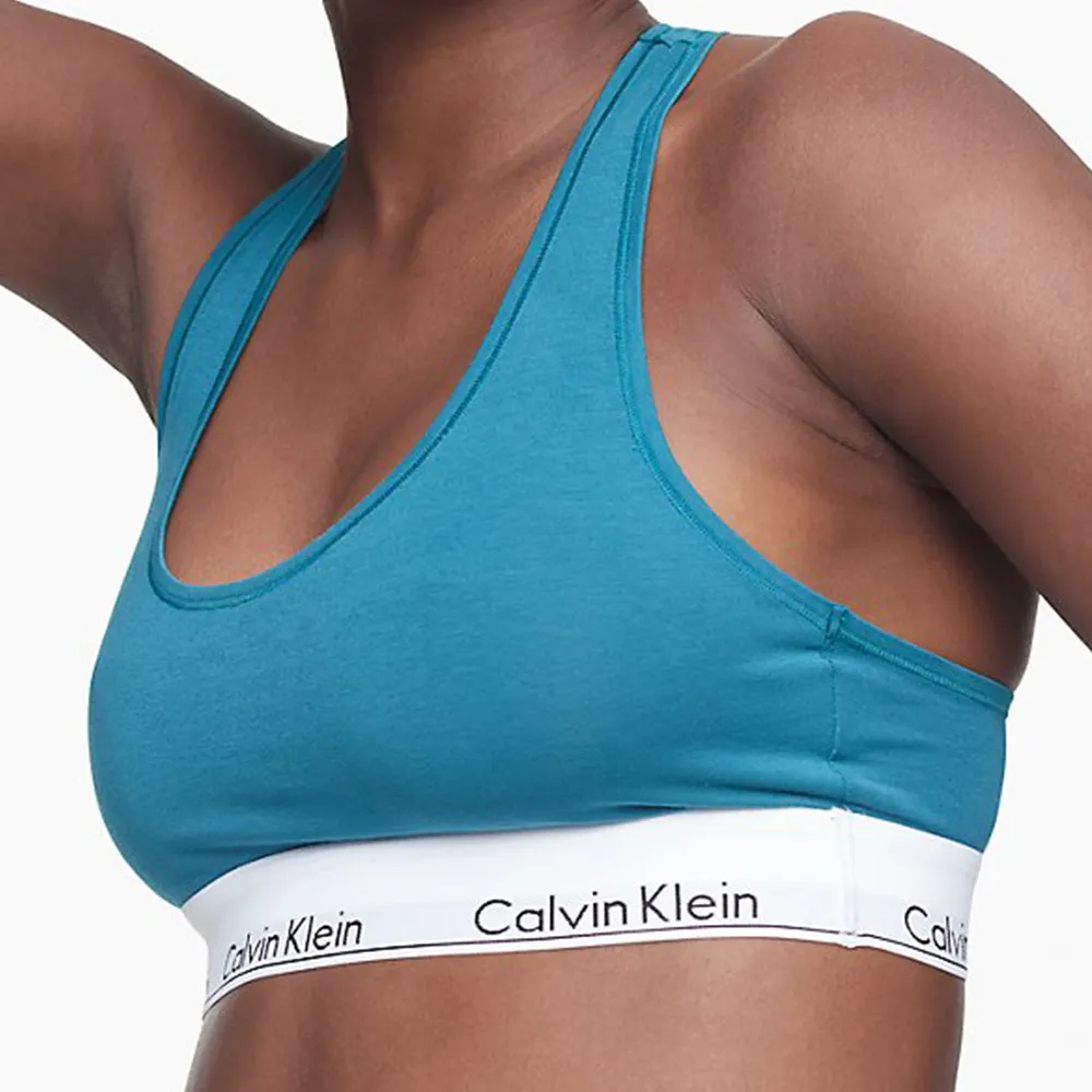 Calvin Klein Modern Cotton Logo Bralette Gray Outline Logo F3785 Sz M - NWT 歷史價格詳細信息