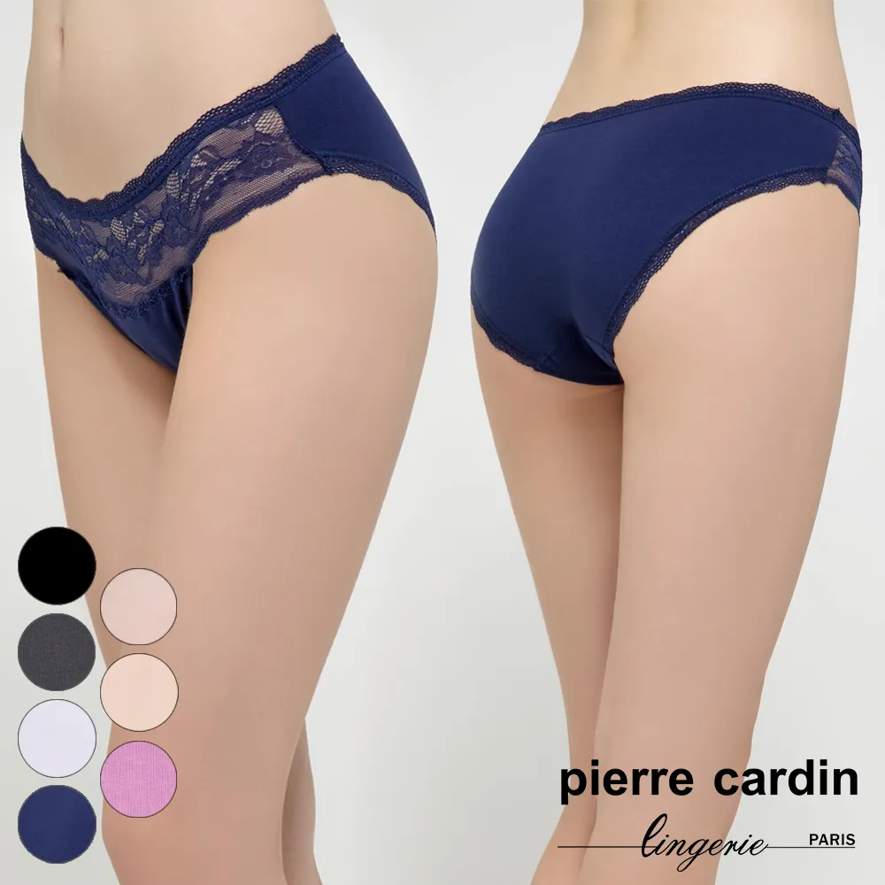 【pierre cardin 皮爾卡登女性內衣】蝴蝶結蕾絲半透膚棉質三角褲 歷史價格詳細信息