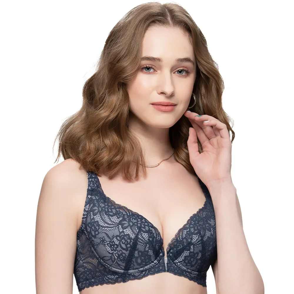 【思薇爾】Cozy beauty系列B-E罩背心型軟鋼圈蕾絲包覆內衣(科技藍) 歷史價格詳細信息