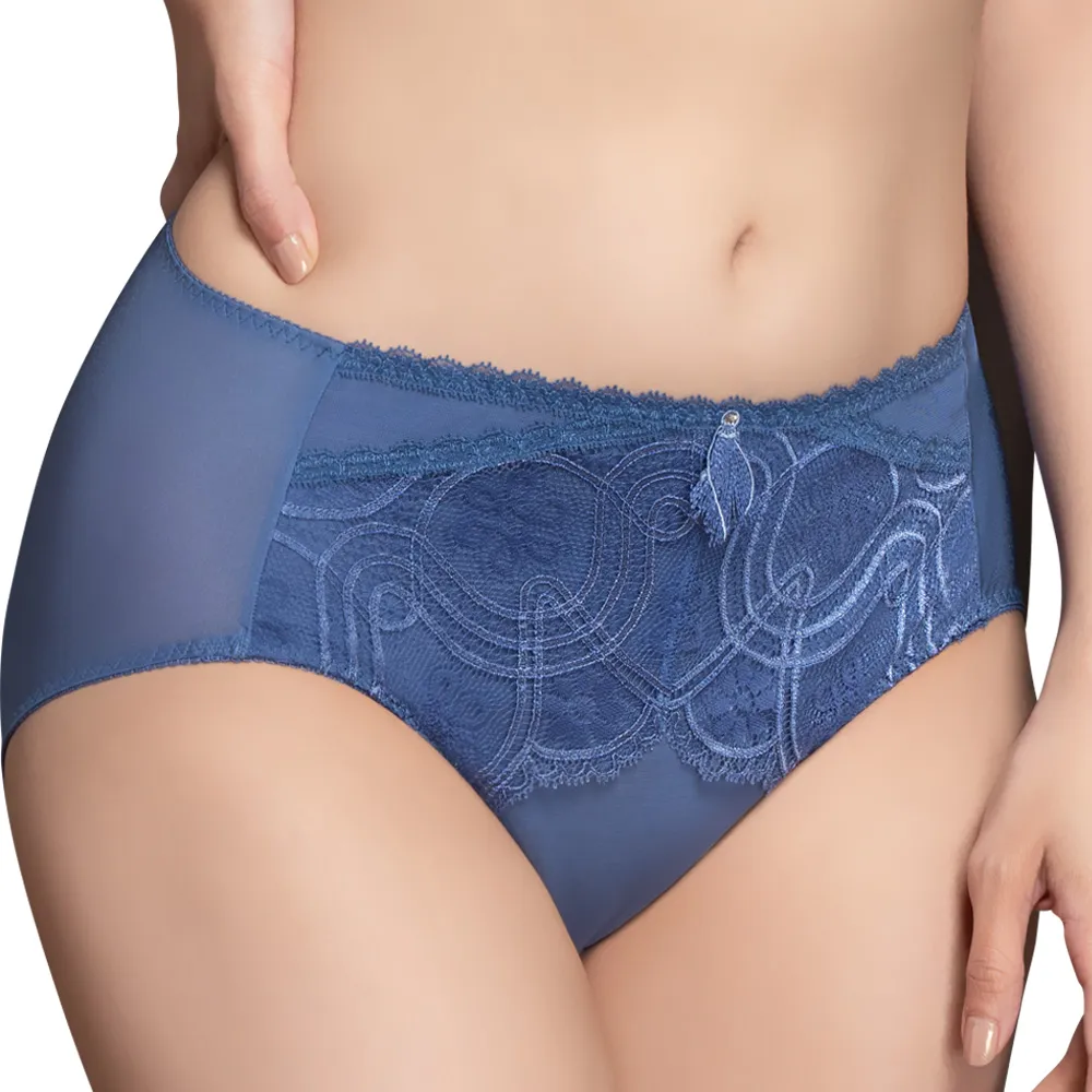 【思薇爾】香緹女伶系列L-3XL蕾絲中高腰三角女內褲(皇室藍) 歷史價格詳細信息