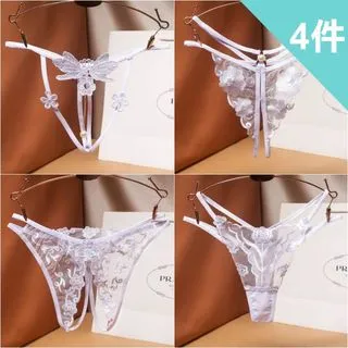 《小女人18+》想入非非 輕奢水溶蕾絲刺繡低腰開檔情趣T褲丁字褲-挑逗黑 歷史價格詳細信息