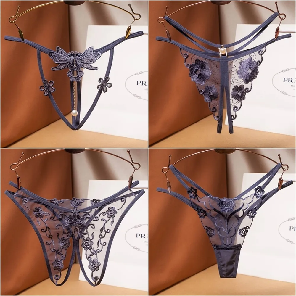 《小女人18+》想入非非 輕奢水溶蕾絲刺繡低腰開檔情趣T褲丁字褲-挑逗黑 歷史價格詳細信息