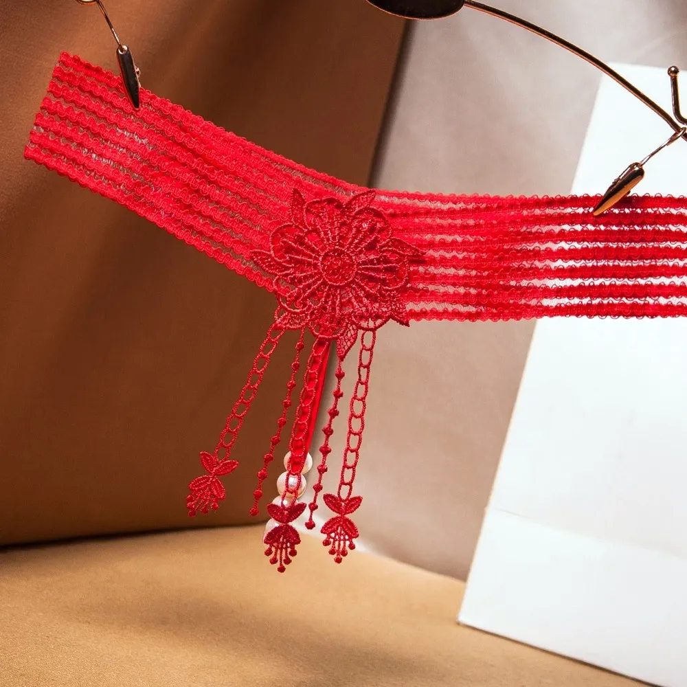 迷戀小禮物 本命年紅絲絨白球鏤空連體純欲露背系帶睡依露邀睡輑 歷史價格詳細信息