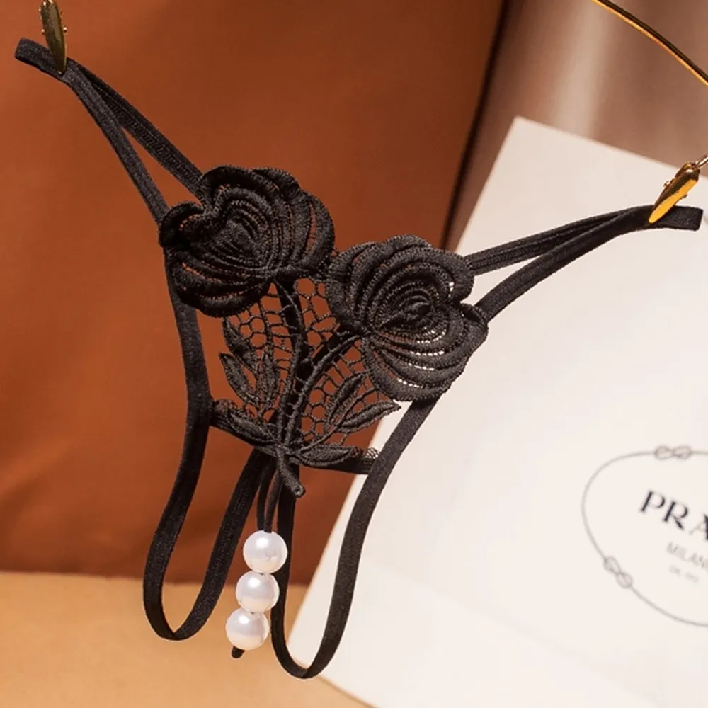 《小女人》魅桃花 刺繡珍珠按摩開檔情趣丁字內褲-熱豔酒紅 歷史價格詳細信息