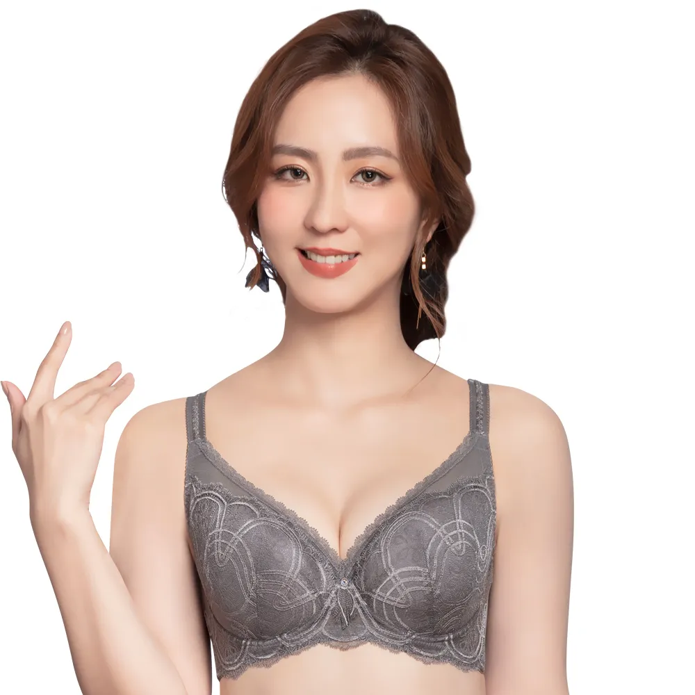 【思薇爾】香緹女伶系列D-G罩無鋼圈蕾絲包覆大罩女內衣(鈦金灰) 歷史價格詳細信息