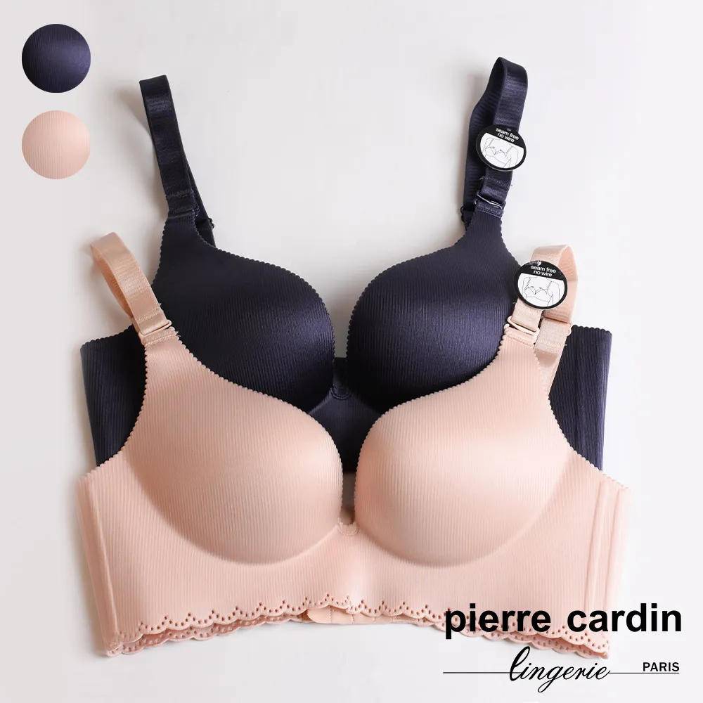 【pierre cardin 皮爾卡登女性內衣】直紋光澤爆乳集中無鋼圈內衣-B罩-膚色 歷史價格詳細信息