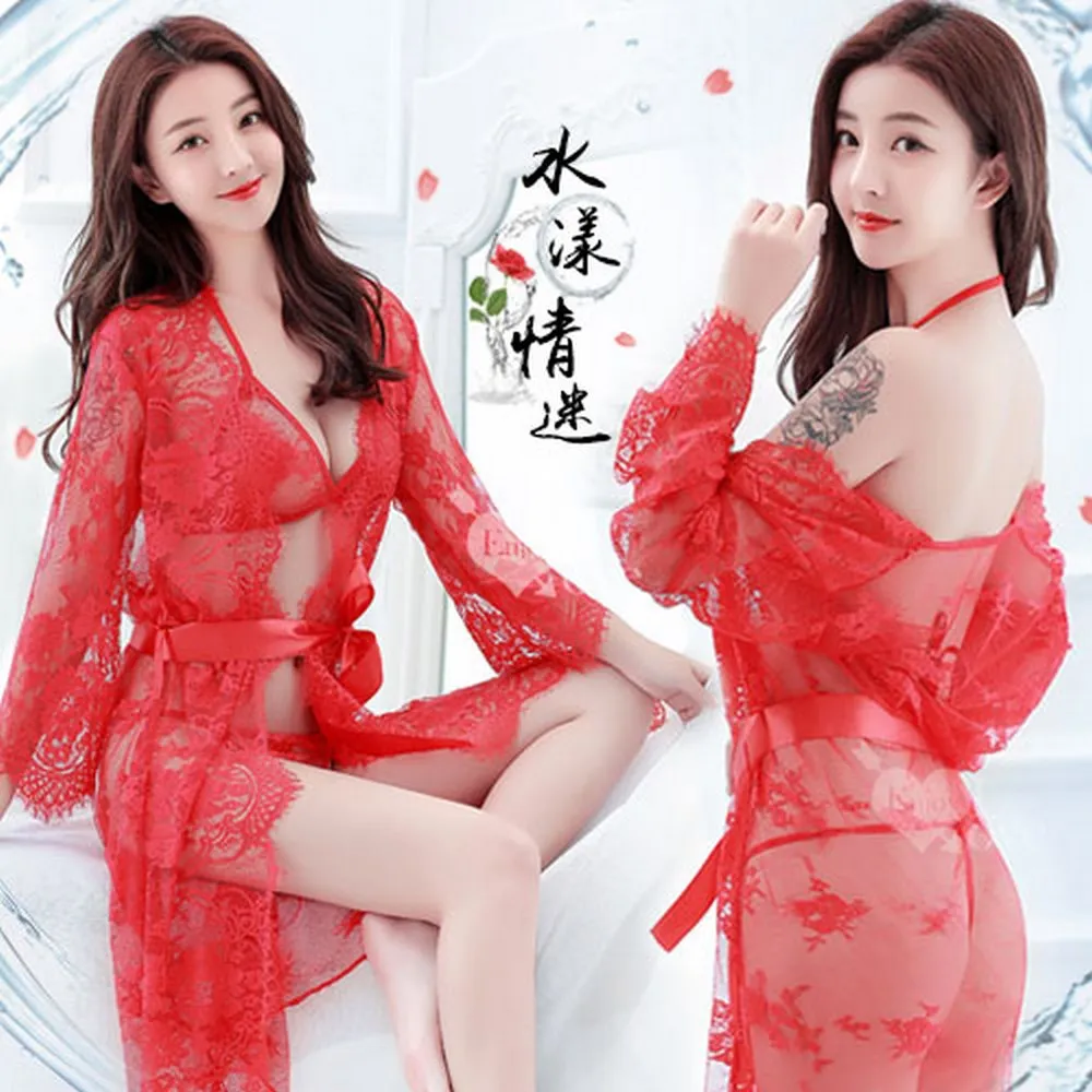 【亞柏林】甜漾狂想！睫毛蕾絲邊設計吊襪帶四件套裝(531144) 歷史價格詳細信息