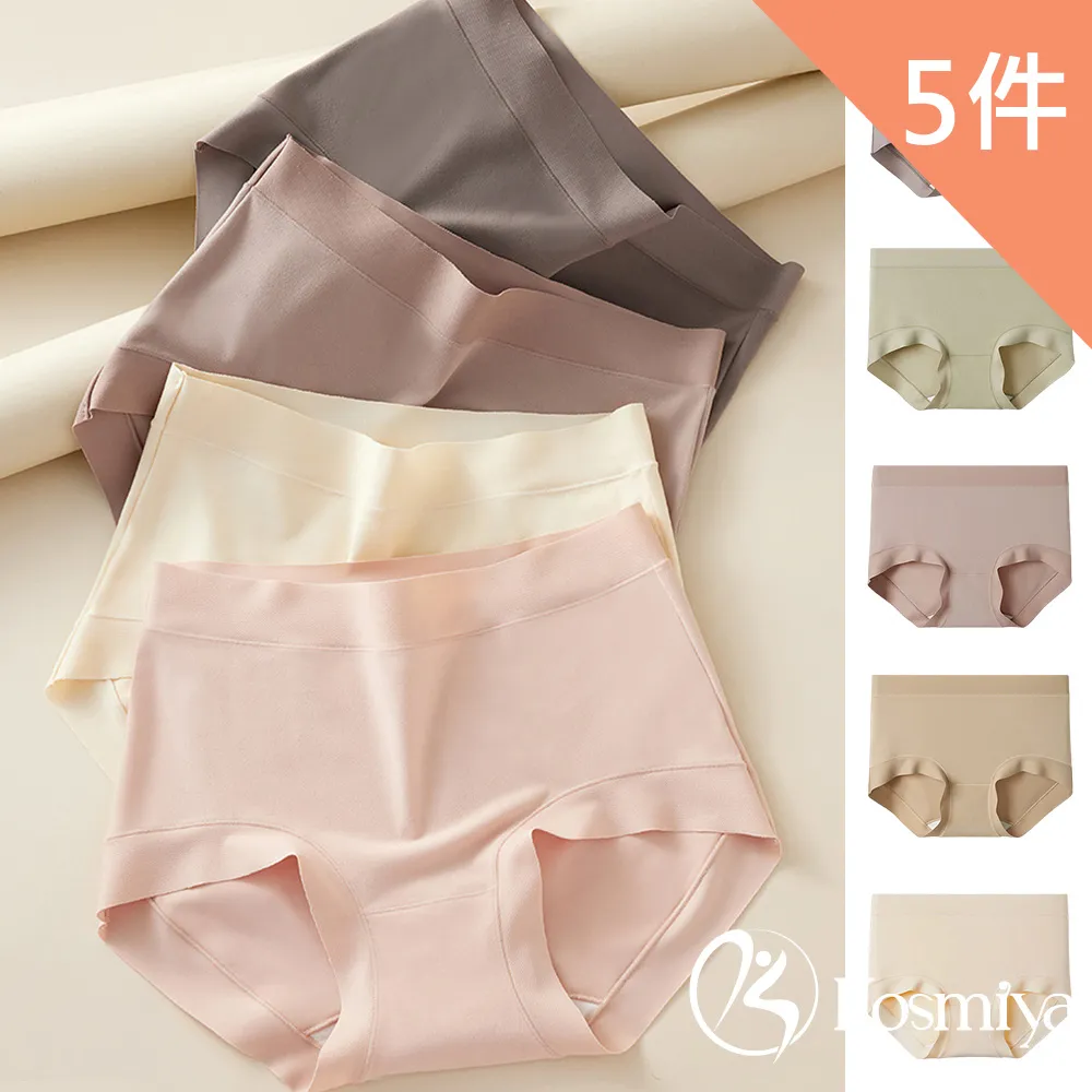 【Kosmiya】5件組 磨毛保暖中高腰無痕內褲/中腰內褲/包臀內褲/女內褲/棉質內褲(5色可選/M-XL) 歷史價格詳細信息