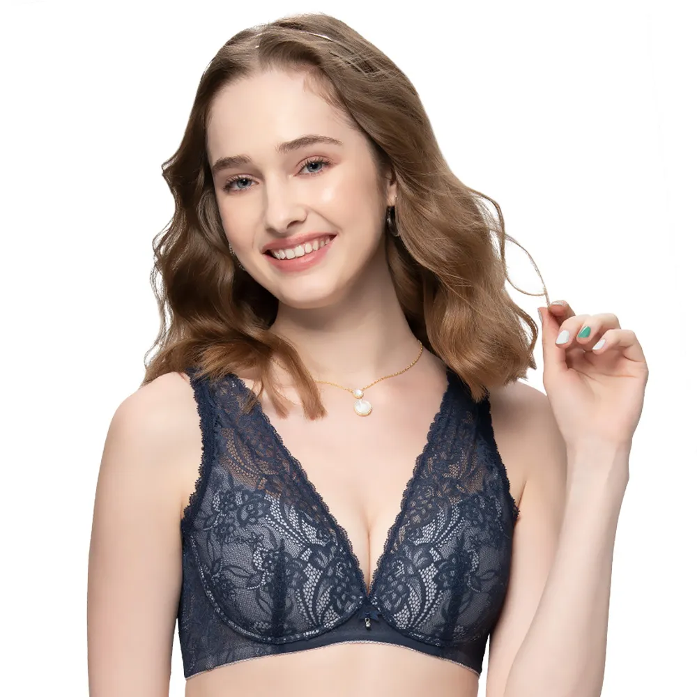 【思薇爾】Cozy beauty系列C-E無鋼圈模杯蕾絲包覆內衣(沉靜藍) 歷史價格詳細信息