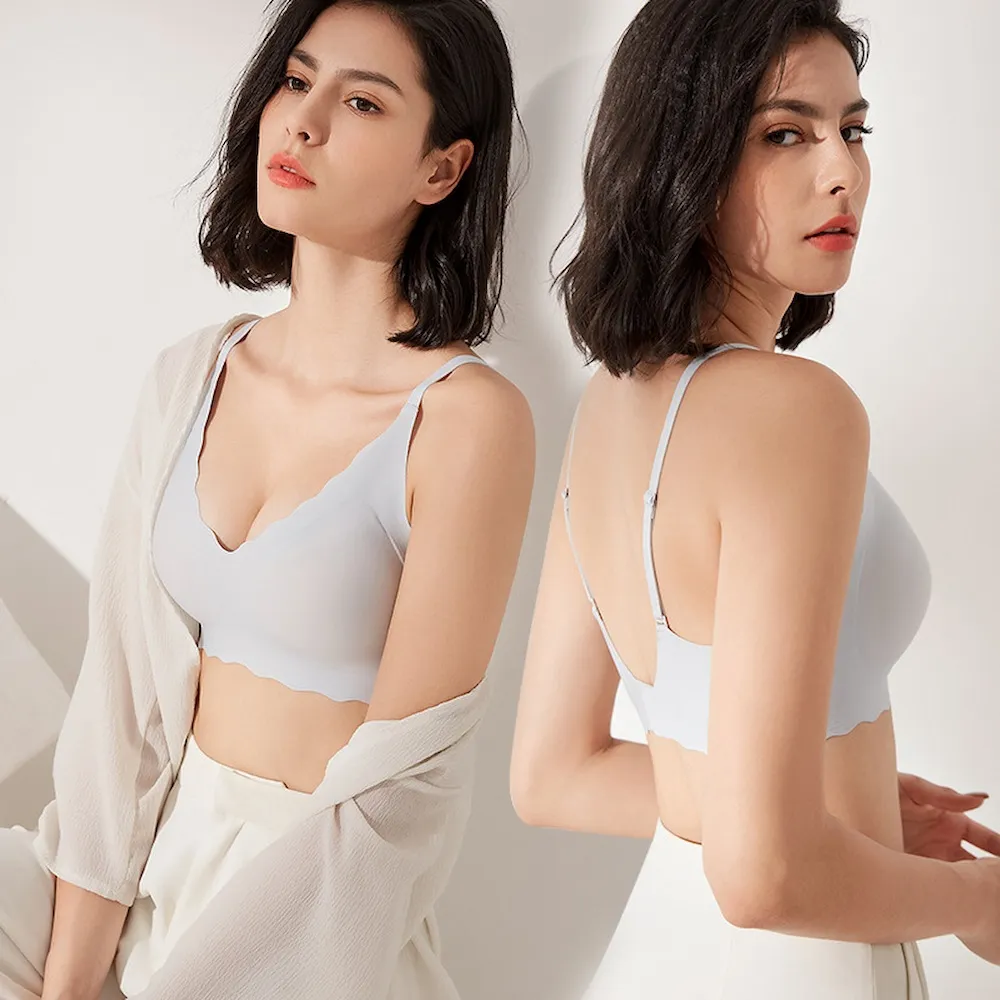 小浪花無痕內衣女小胸聚攏波條軟支撐防下垂無鋼圈薄款美背文胸罩 歷史價格詳細信息