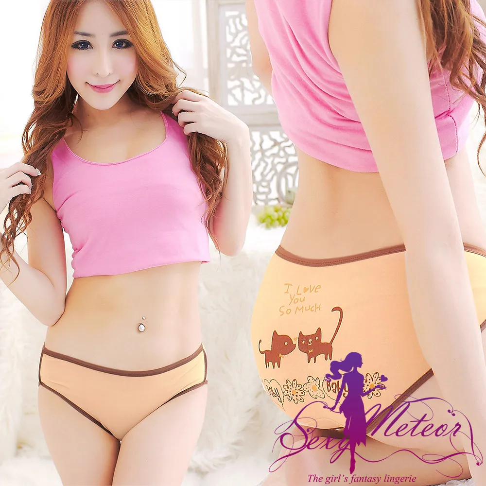 Sexy Meteor A1721全尺碼-俏麗萌感貓貓純棉低腰三角內褲(簡約灰) 歷史價格詳細信息