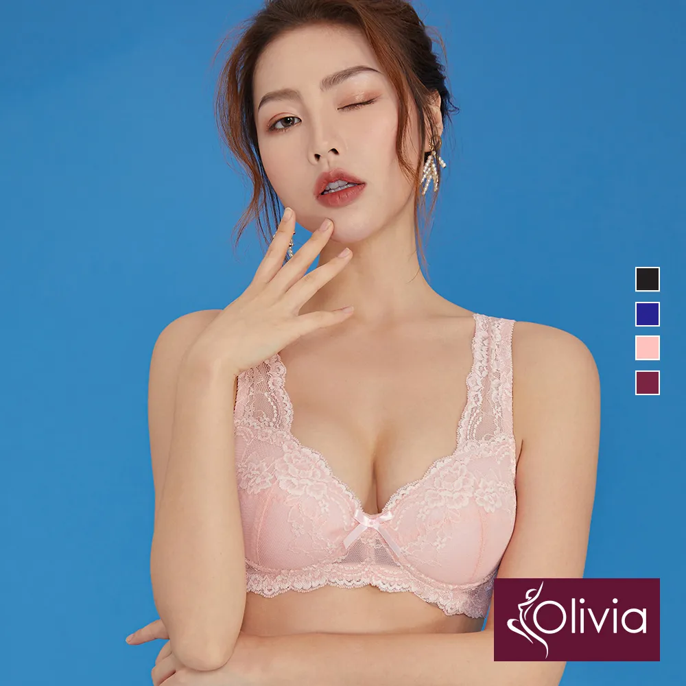 【Olivia】無鋼圈加大碼集中上托薄款內衣-玫紅 歷史價格詳細信息
