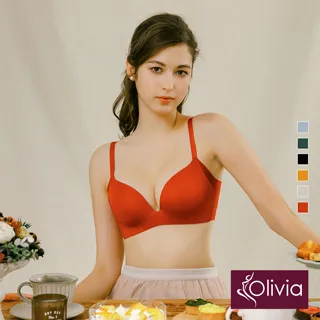 Olivia【曖昧系列-冰淇淋戀人】無鋼圈飽和純度PLUS+一片式內衣-天藍 歷史價格詳細信息