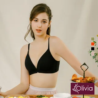 Olivia【曖昧系列-馬卡龍戀人】蜜糖簡約零著感一片式內衣-橘紅 歷史價格詳細信息
