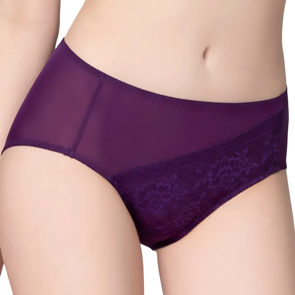 【思薇爾】花思系列M-XXL蕾絲中腰三角女內褲(月荷紫) 歷史價格詳細信息