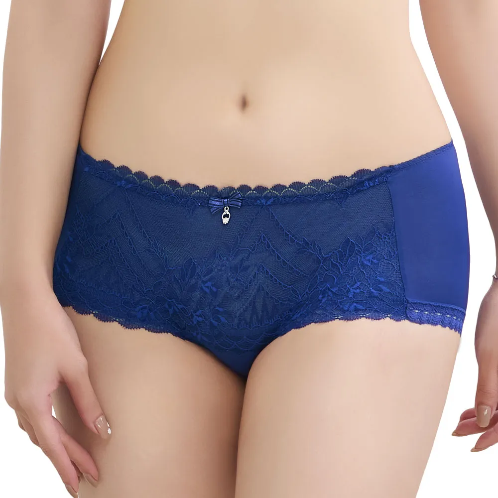【思薇爾】撩波薔薇天使系列M-XL蕾絲低腰丁字褲(花青藍) 歷史價格詳細信息