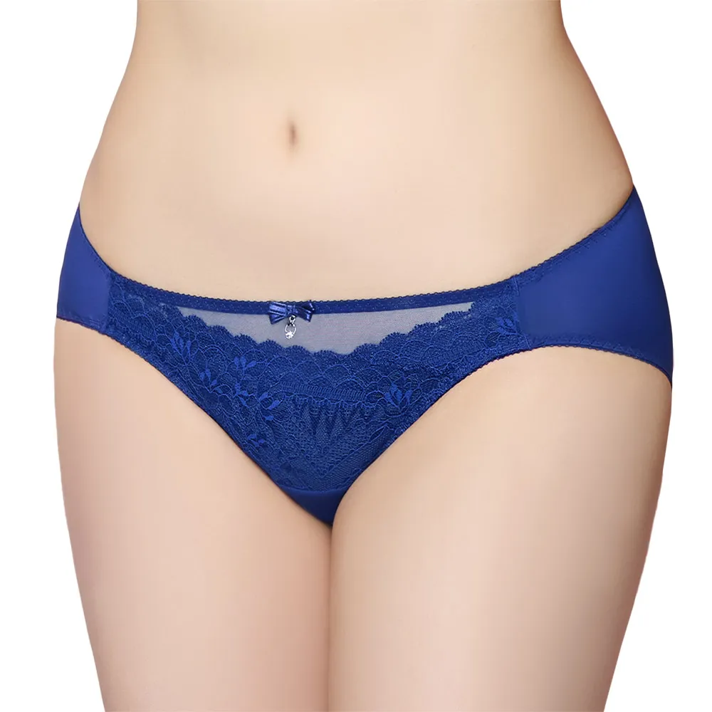 【思薇爾】撩波薔薇天使系列M-XL蕾絲低腰丁字褲(花青藍) 歷史價格詳細信息