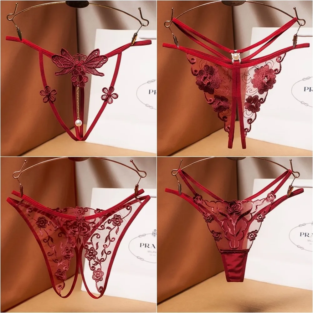 《小女人18+》想入非非 輕奢水溶蕾絲刺繡低腰開檔情趣T褲丁字褲-挑逗黑 歷史價格詳細信息