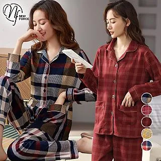 【NEW FORCE】格子派對甜美翻領居家睡衣-六色可選 歷史價格詳細信息