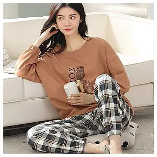 SCL促銷 熊布丁 秋冬睡衣 長袖褲 中大尺碼 居家睡衣長袖褲套裝 23614 歷史價格詳細信息