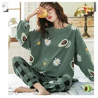 SCL促銷 牛油果 秋冬睡衣 長袖褲 中大尺碼 居家睡衣長袖褲套裝 歷史價格詳細信息