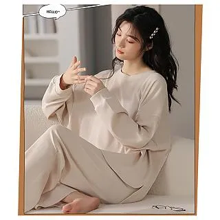 SCL促銷 華夫格布料款 秋冬睡衣 長袖褲 中大尺碼 居家睡衣長袖褲套裝 23469 歷史價格詳細信息