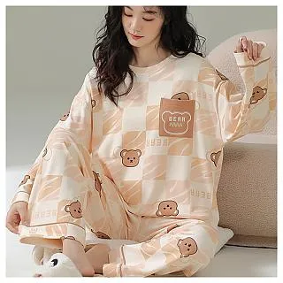 SCL促銷 熊布丁 秋冬睡衣 長袖褲 中大尺碼 居家睡衣長袖褲套裝 23614 歷史價格詳細信息