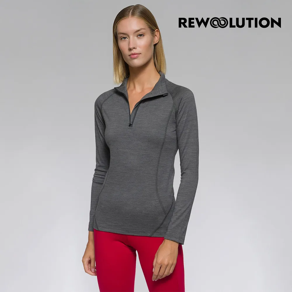 【Rewoolution】女LINDSEY 190g長袖半開襟[寶石紅] 羊毛衣 半開襟 登山必備| REJB2WC90205 歷史價格詳細信息