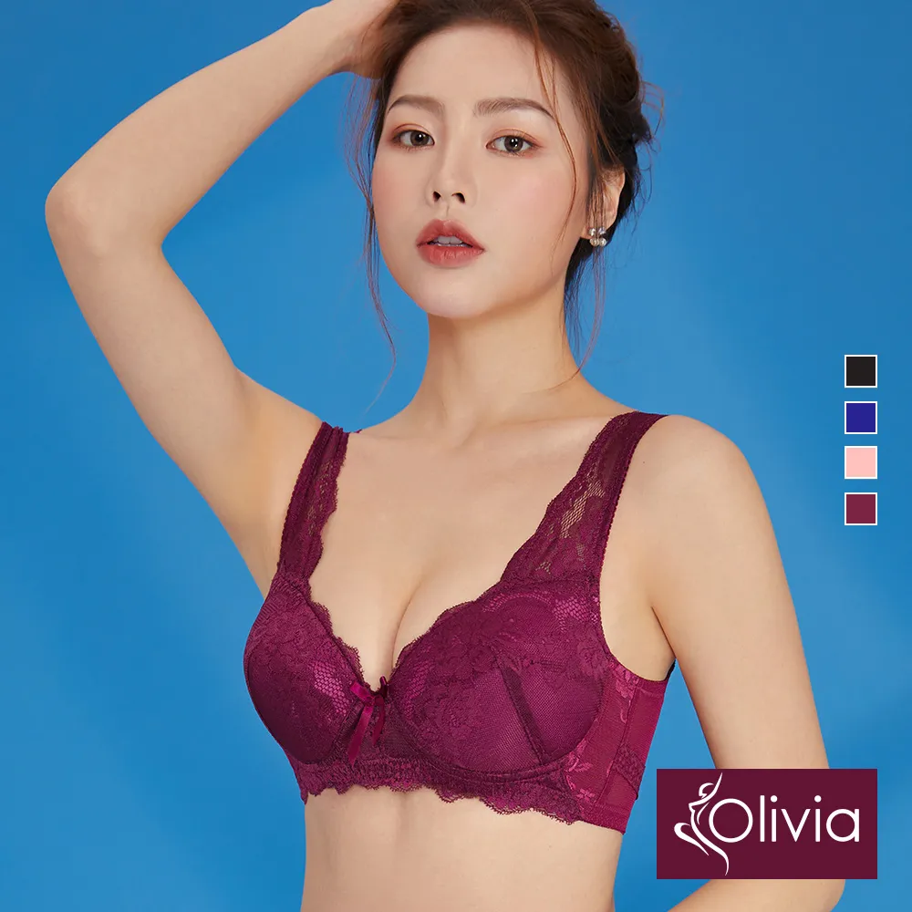 【Olivia】無鋼圈加大碼集中上托薄款內衣-玫紅 歷史價格詳細信息