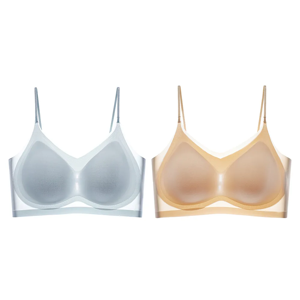 【CS22】超薄冰絲無痕無鋼圈細肩帶內衣M-4XL(2件/入) 歷史價格詳細信息