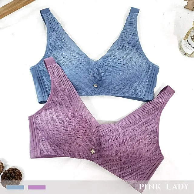 【PINK LADY】無鋼圈 D~E罩杯 花雨藤紫 均勻薄襯 柔滑包覆單件內衣2394 歷史價格詳細信息