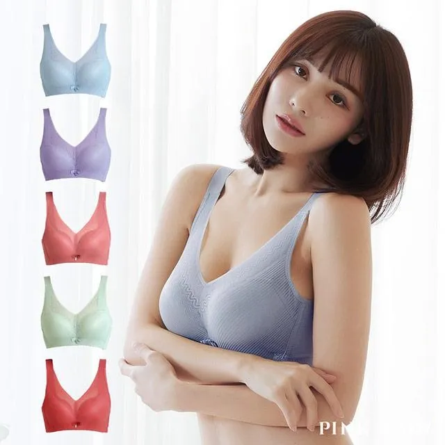 【PINK LADY】軟鋼圈 C罩杯 月見團花 深V集中 厚襯 單件內衣8233 歷史價格詳細信息