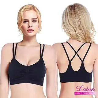【LOTUS】個性交叉美背減震瑜珈運動背心(3色) 歷史價格詳細信息