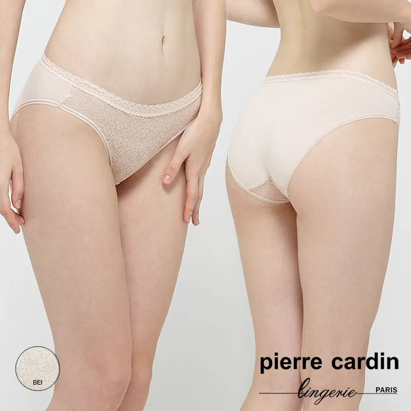 【pierre cardin 皮爾卡登女性內衣】小花蕾絲花邊棉質平口褲 歷史價格詳細信息