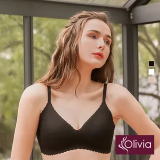 Olivia【舒冉系列-波斯頓蕨】無鋼圈蕾絲馬甲花邊內衣-綠色 歷史價格詳細信息