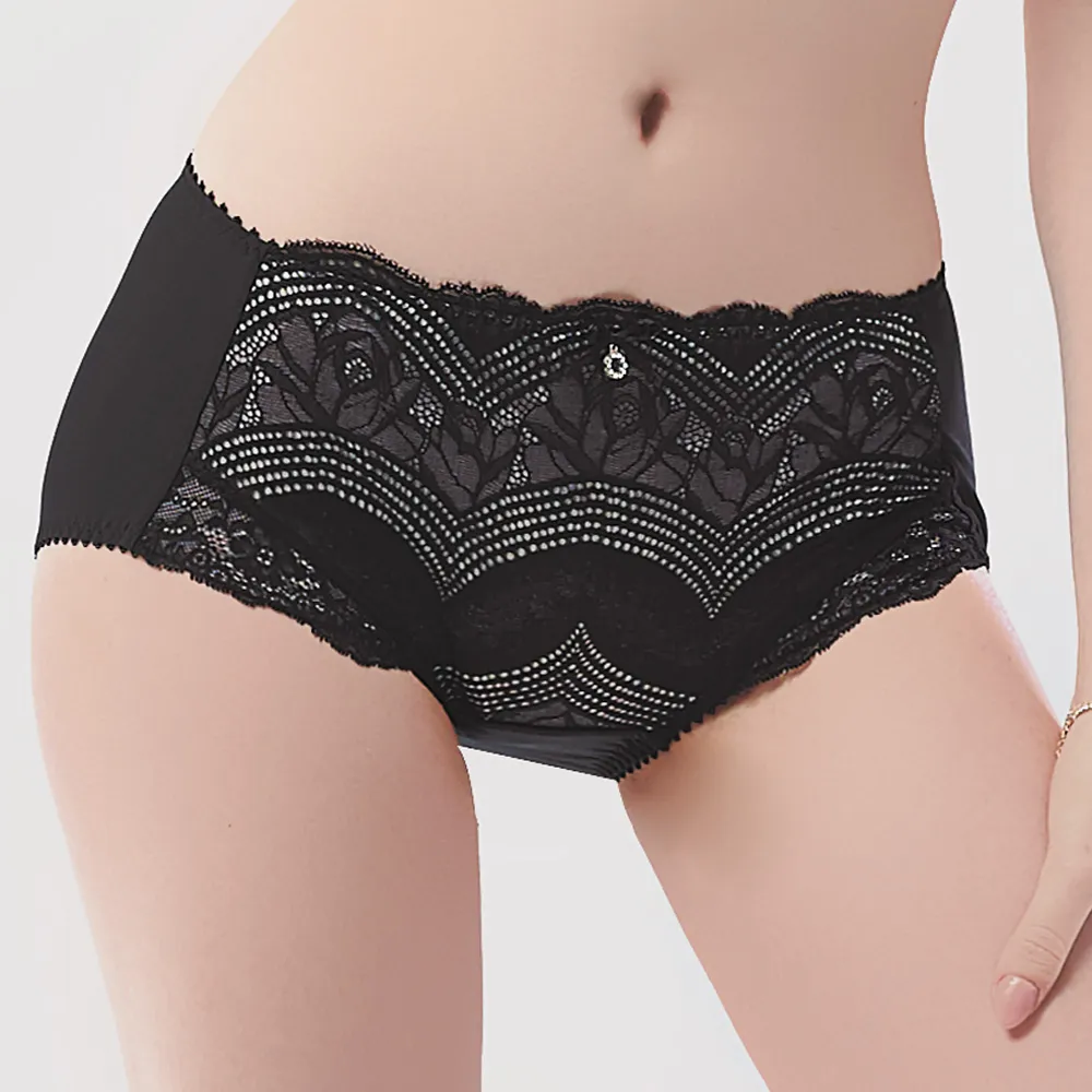【思薇爾】芭蕾舞伶系列M-XXL蕾絲中腰三角女內褲(黑色) 歷史價格詳細信息