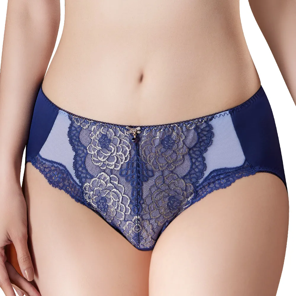 【思薇爾】香頌幻曲系列M-XL蕾絲低腰三角女內褲(柏林藍) 歷史價格詳細信息