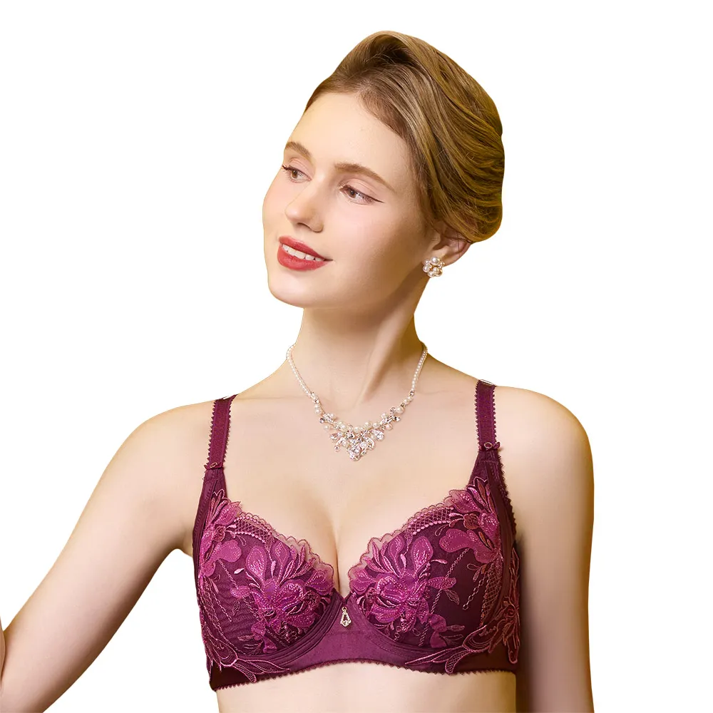 【思薇爾】浮花金萃系列B-E罩軟鋼圈蕾絲刺繡集中包覆女內衣(魅紫紅) 歷史價格詳細信息
