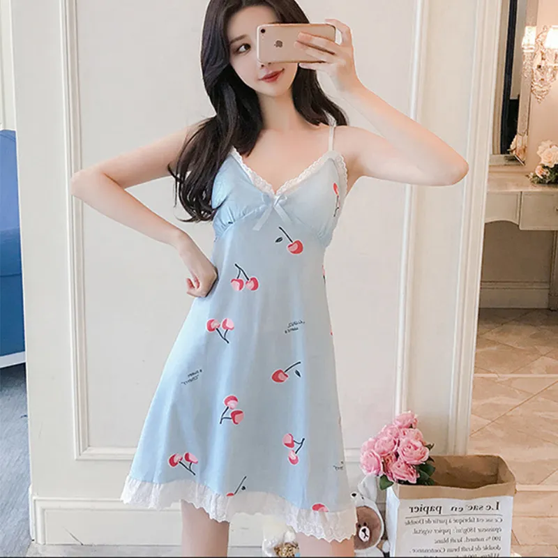 【Secret Lover】(帶胸墊)甜美棉質居家服吊帶睡裙_米色柚子Mix 歷史價格詳細信息