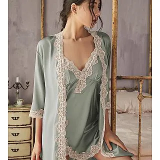 睡衣(淺綠色)心動魅影(睡衣+小褲)-性感前扣柔紗不規則連身睡裙 歷史價格詳細信息