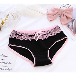 (多色)【Secret Garden】日系蝴蝶結蕾絲透明性感淑女中腰內褲SG707 歷史價格詳細信息