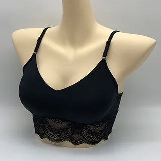 真絲無鋼圈內衣夏季薄款法式蕾絲三角杯性感集中型舒適睡眠內衣顯胸小 歷史價格詳細信息
