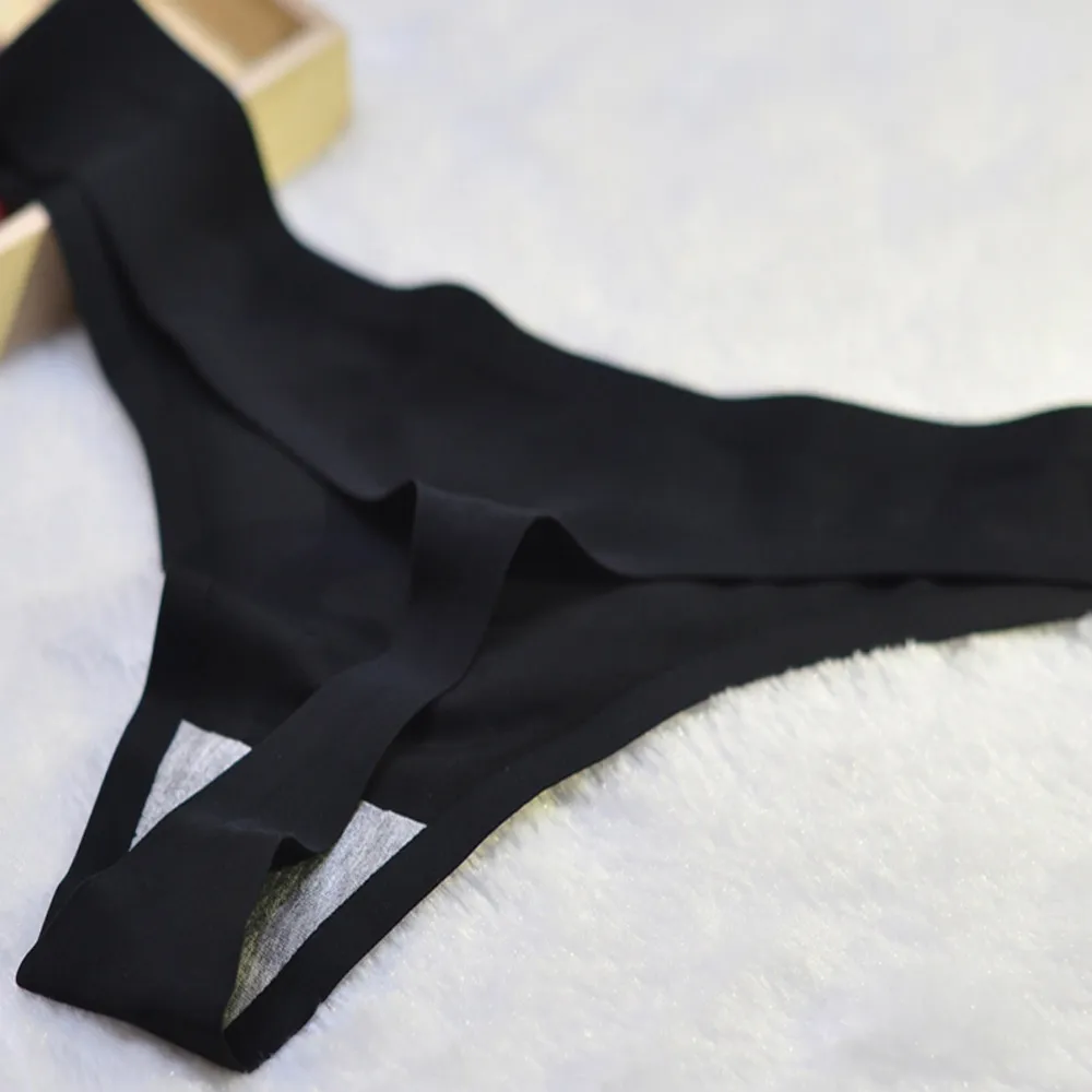 丁字褲 一片無痕冰絲性感內褲百搭性感丁字褲素面丁字褲~流行E線B6060 歷史價格詳細信息