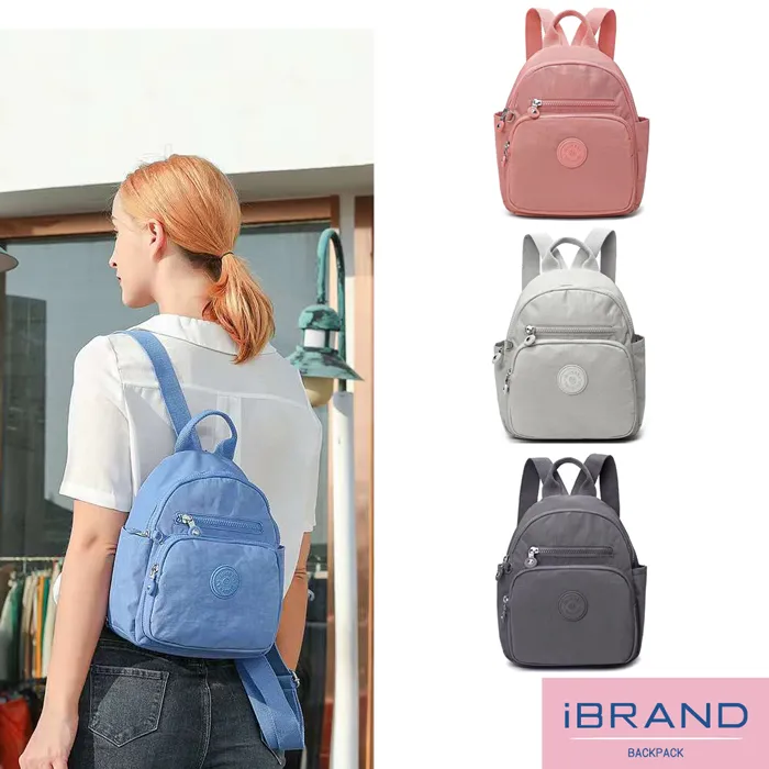 iBrand 韓風撞色百搭尼龍磁釦後背包-紅 歷史價格詳細信息