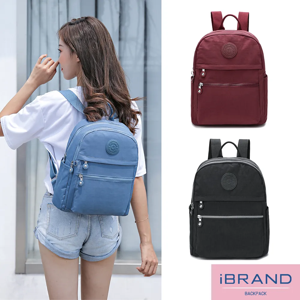 iBrand後背包 輕盈防潑水簡約大口袋後背包(多色任選) 歷史價格詳細信息