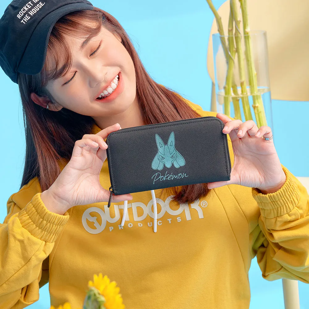 【OUTDOOR】寶可夢Pokemon-幻彩路卡利歐對折短夾-黑色 ODGO22T06BK 歷史價格詳細信息