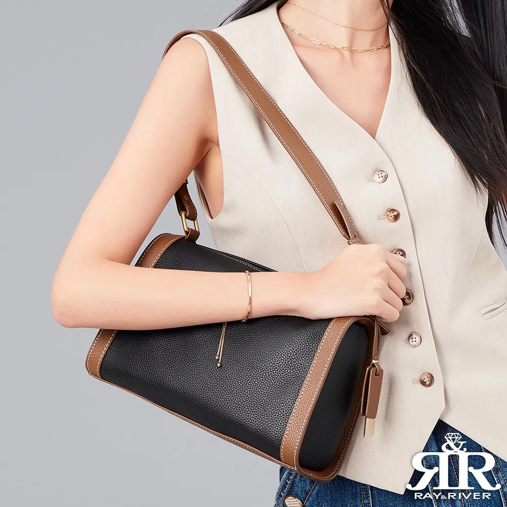 2R 輕軟牛皮inG英格拼色包 黑/咖 歷史價格詳細信息