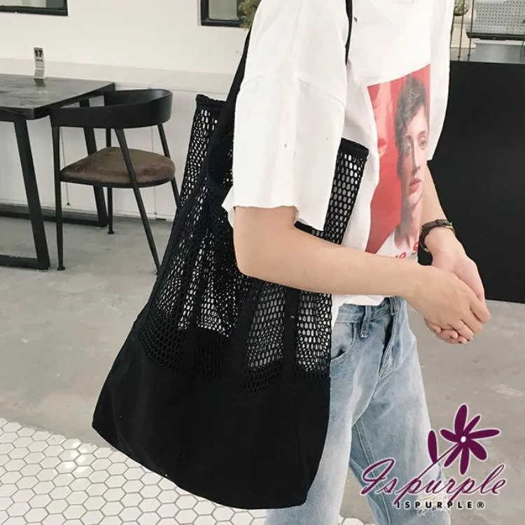【iSPurple】黑白棋盤＊撞色大容量購物肩背帆布包 歷史價格詳細信息