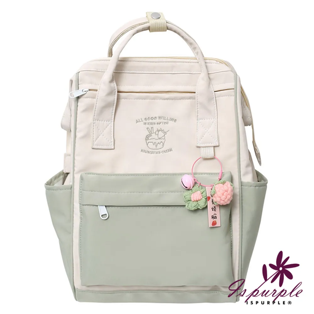 【iSPurple】純色口袋＊大容量帆布手提肩背包/顏色可選 歷史價格詳細信息