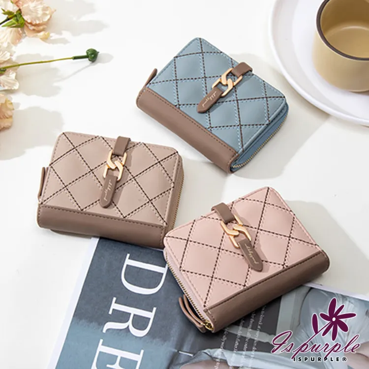 【iSPurple】撞色格紋＊水桶皮革抽繩後背包/多色可選 歷史價格詳細信息